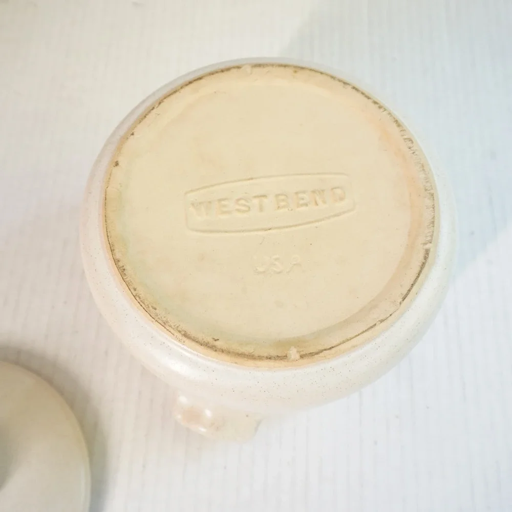 VTG‎ West Bend USA Stoneware Casserole Dish with Lid Retro Kitchen Decor MCM - Picture 6 of 8